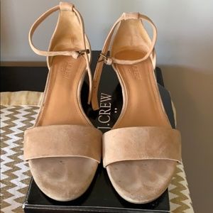 J.Crew Ankle Wrap Mini Suede Wedge Size 6.5